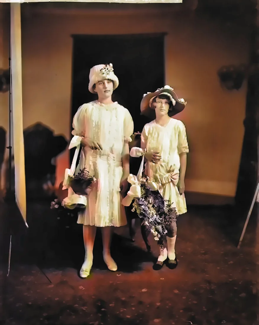 Restored and colourised version